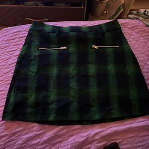 plaid print mini skirt